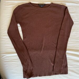 Pendleton Chocolate Ribbed Shirt/Sweater petite small